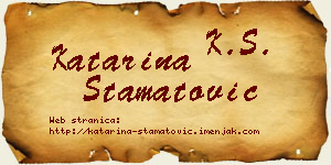Katarina Stamatović vizit kartica